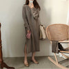 Soft Long Sweater Knit Dress For Spring