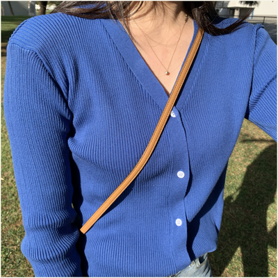 Bright Blue-Violet Simpleiszm cardigan