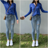 Bright Blue-Violet Simpleiszm cardigan