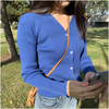 Bright Blue-Violet Simpleiszm cardigan