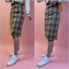 Vintage Long Plaid # Straight skirt