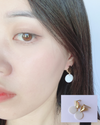 Twisted Rhombus Gold-Color MOP Earring