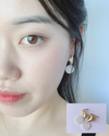 Twisted Rhombus Gold-Color MOP Earring