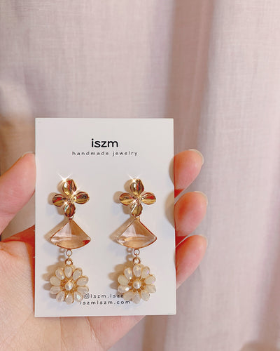 Peach Daisy Lover Drop Earring