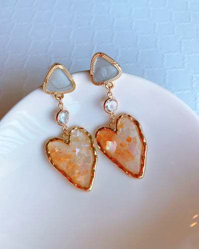 Kaleidoscope Heart Cubic Earring