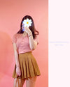 Sakura-Pink Buttoned Short Sleeve blouse