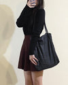 Dark Brown A-line Knitted Miniszm skirt