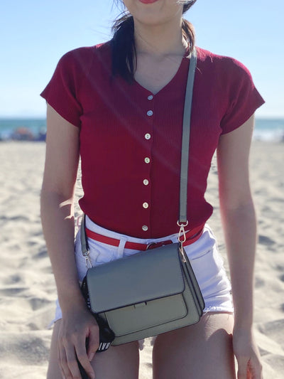 Cherry-Red Everyday short Sleeve blouse