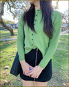 avocado greeniszm soft cardigan