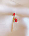 Classic Red Glittering Earring