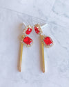 Classic Red Glittering Earring