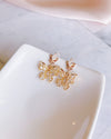 Elegant Golden Butterfly SILVER Post Earring