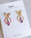 Violet Double Butterfly Drop Earring