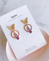 Violet Double Butterfly Drop Earring