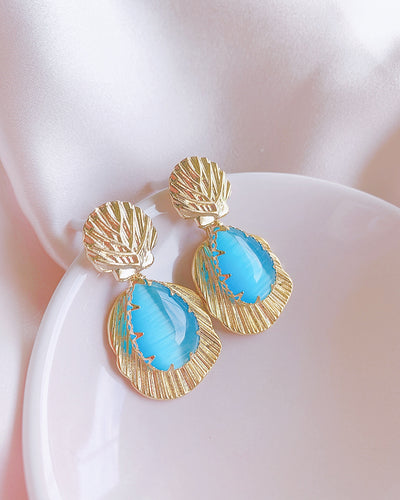 Gold Scallop Seashell Mermaid Earring