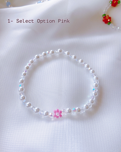 Five Spring Blossoms Beads Elastic Bracelets