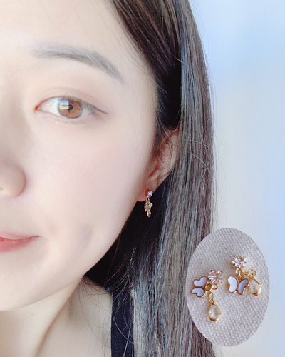 Butterfly Drop Crystal Earring