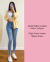 Pastel Yellow Casual Daily cardigan