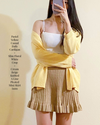 Pastel Yellow Casual Daily cardigan