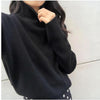 chic loose winteriszm basic turtleneck sweater - ISZM