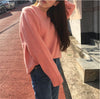 Baby pink solid color sweater - ISZM