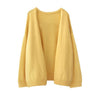 pastel yellow casual daily cardigan - ISZM