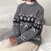 Cozy winter jacquard knitted sweater - ISZM