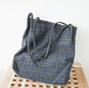 grey plaid tote ecobag - ISZM