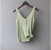 everyday v-neck loose solid color tank top - ISZM